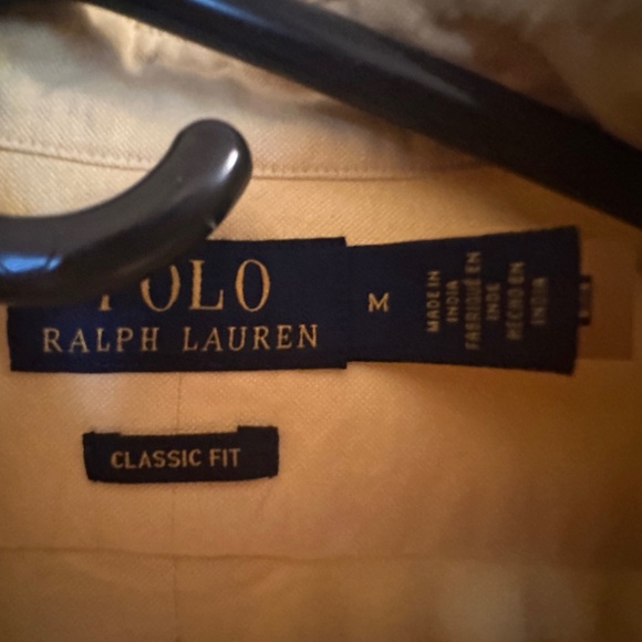 Men’s Regular Fit Ralph Lauren Oxford Yellow Shirt Size Medium - Picture 2 of 3